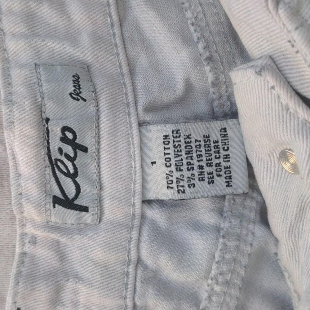 KLIP JEANS (JUNIOR'S SIZE: 1) WHITE STRAIGHT LEG JEANS